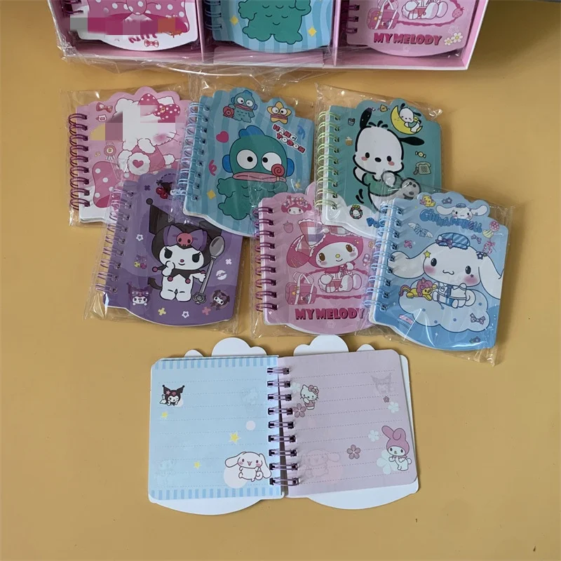 DHF599  Wholesale kawaii spiral high appearance portable special shape small cartoon notebook Kuromi Melody notebook stationery
