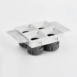 Квадратный светодиодный потолочный светильник 4*10 Вт, с несколькими головками, GU10, безрамный светодиодный прожектор, проектное освещение, утопленный регулируемый светодиодный потолочный светильник