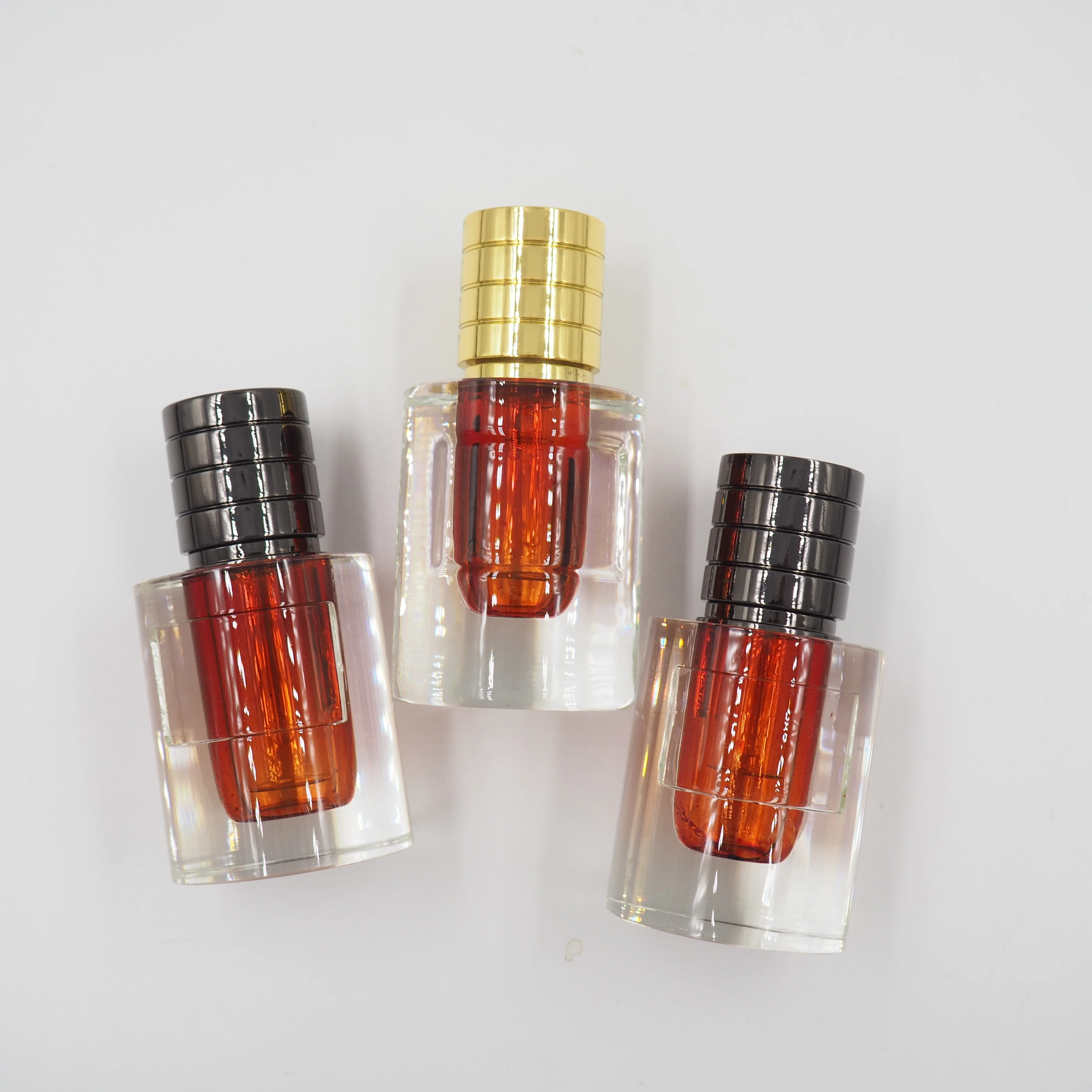 3ml new designed wholesale perfume bottle fancy attar bottle with screw metal collar