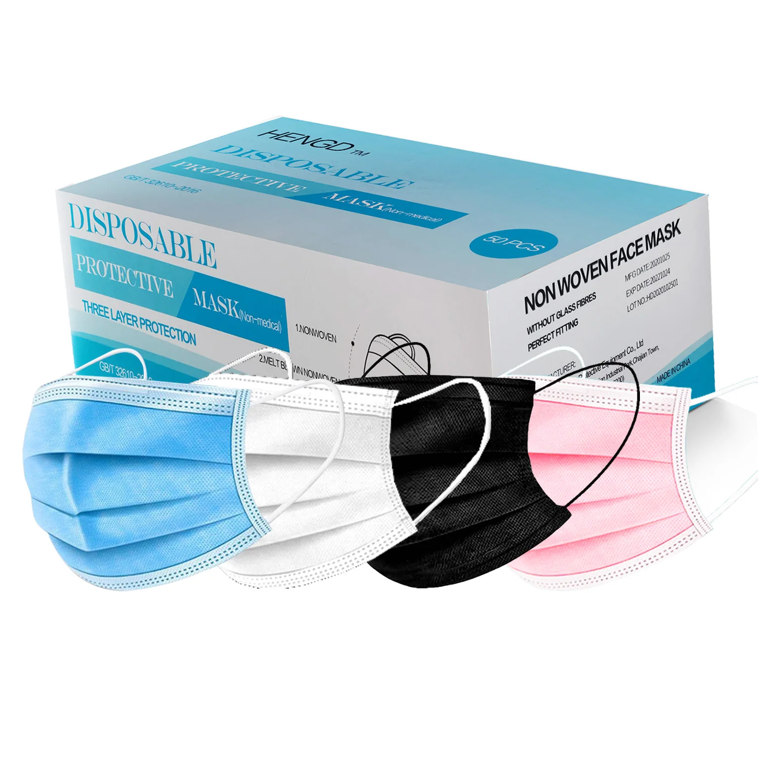 Лучшее качество легкая дышащая мягкая ткань из мелтблауна одноразовая медицинская маска для лица с эластичной петлей