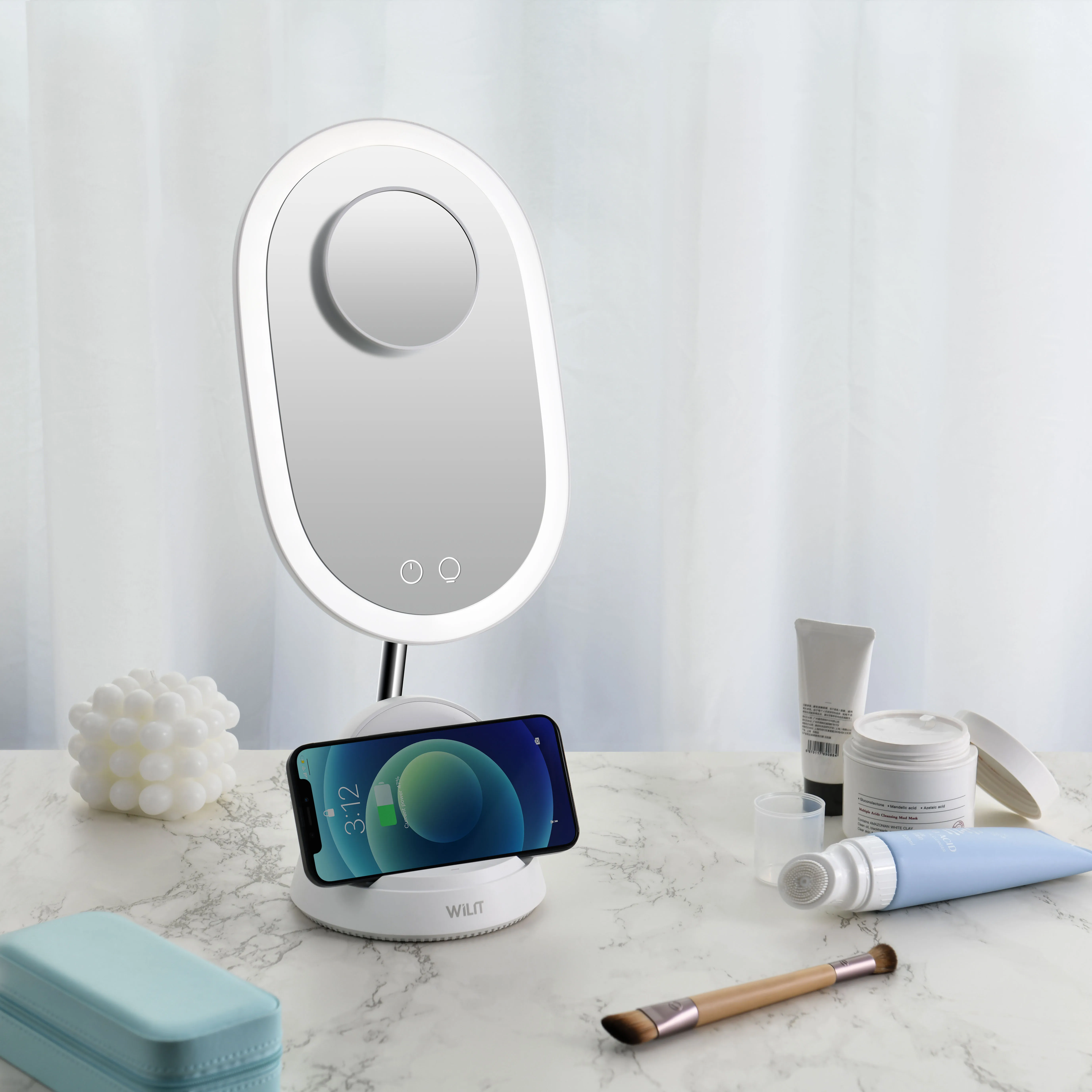 Make up Mirror Lamp 3 Grade Brightness with Wireless Charger