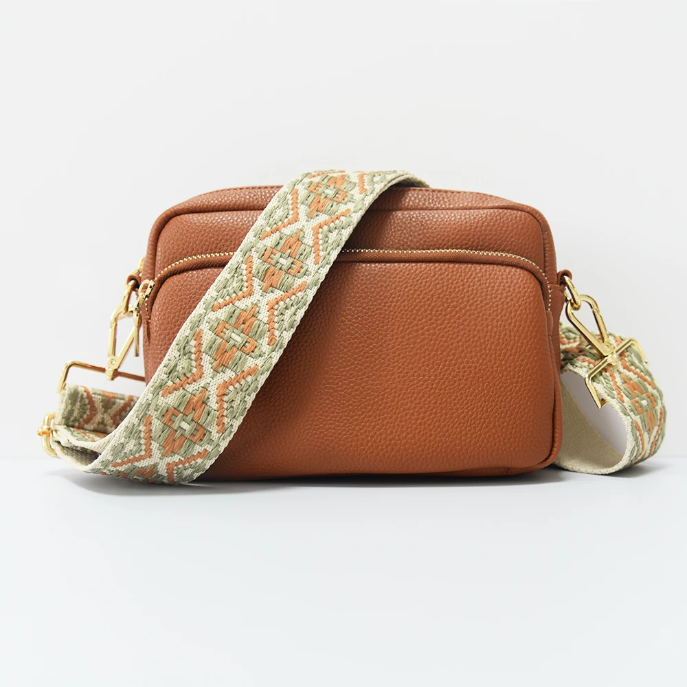 New Material Square Vegan Leather Bag Small Bag  Camera Bag Square Handbag 2023 With Adjustable Straps