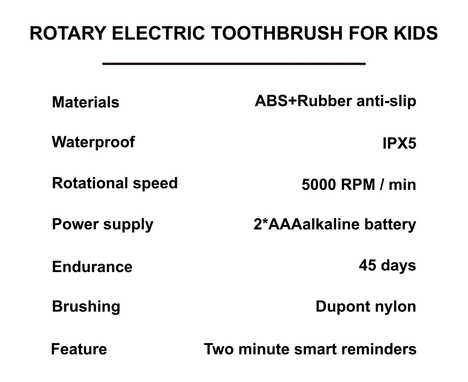 Детская электрическая зубная щетка с вращающейся батареей