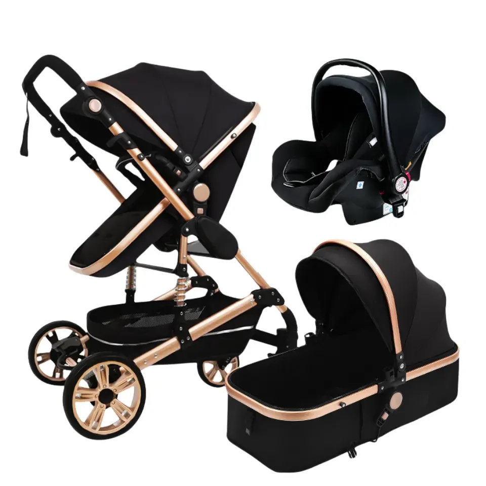 Детская коляска 4 в 1 роскошная система для путешествий детская с люткой и автокреслом