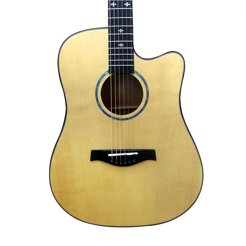 Aiersi Dreadnaught solid spruce top cutaway shape acoustic guitar