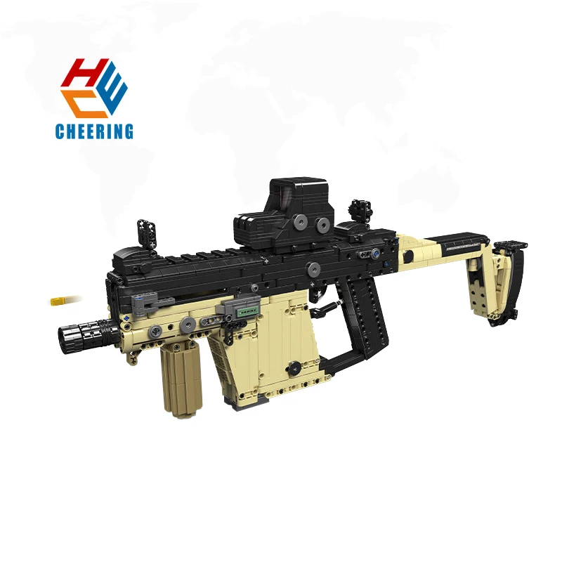 Gun Series 14031 Sniper Rifle AWM Submachine Gun Model Weapon Equipment Building Block Assembly Model Kids Plastic Block Toy