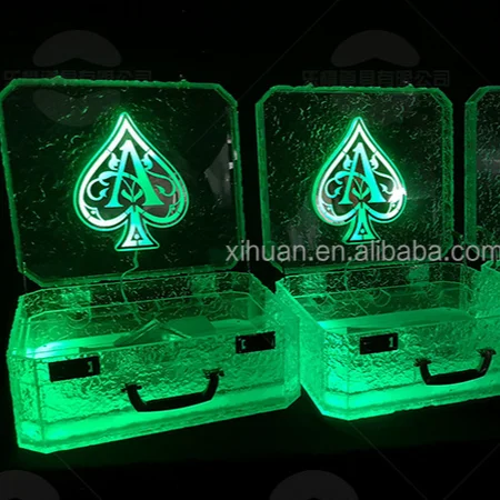 Hot Rechargeable Acrylic Ace of Spades LED bottle presenter glorifier VIP display LED champagne light stand rack for night club