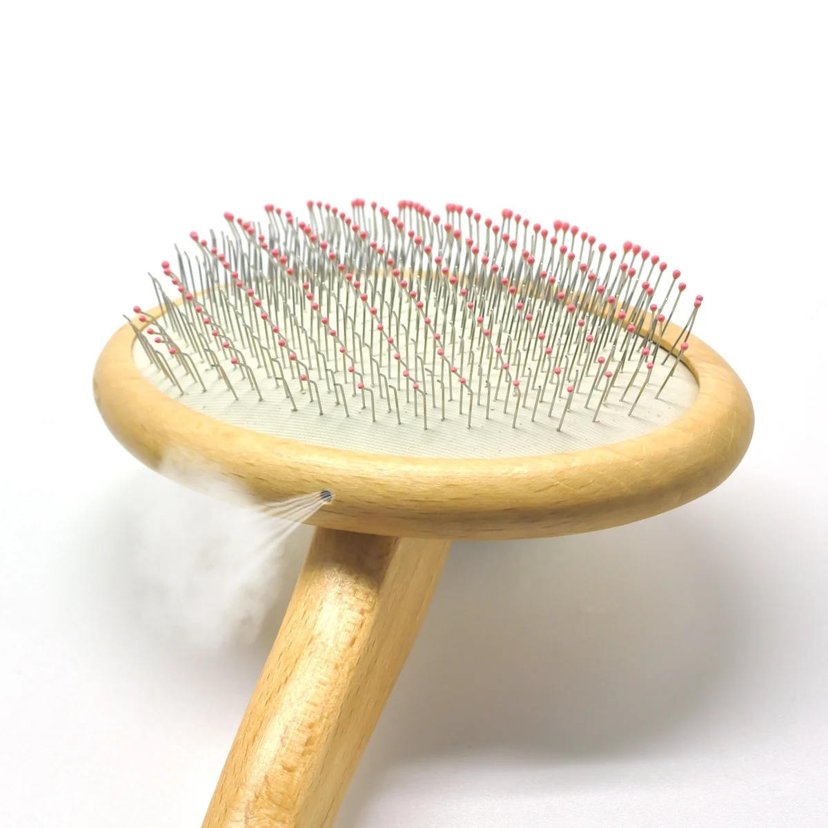 Baoli Odm Mascotas Cepillo 115x172mm Pet Wooden Grooming Brush Pet Massage Cleaning Slicker Brush Set With Sticky Ball Hair Remo