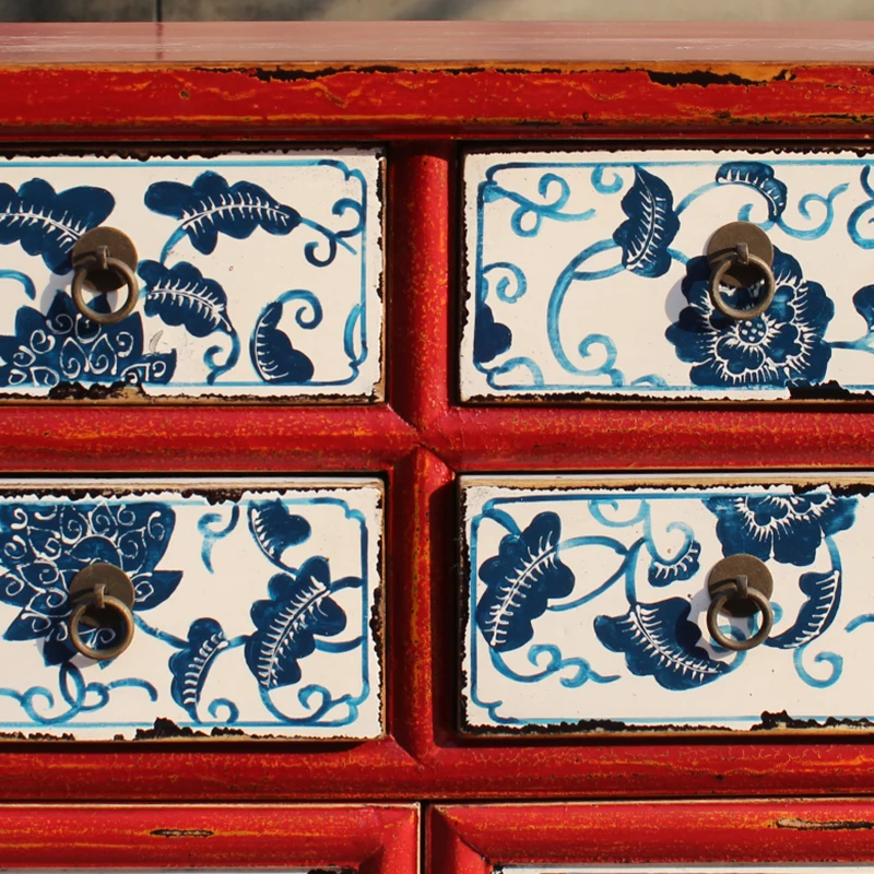 Hot Sale Chinese Antique Solid Wood Reproduction Furniture Painting Console Cabinet