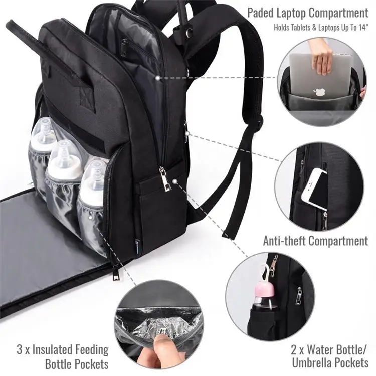 
Portable Set Mummy Baby Travel Bed Diaper Bag Baby Bags for Mothers 