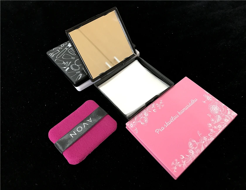 Бумажные листы для нанесения блеска на лицо с макияжным зеркалом-маслопоглощающие листы, сделано в Японии (50 шт.)