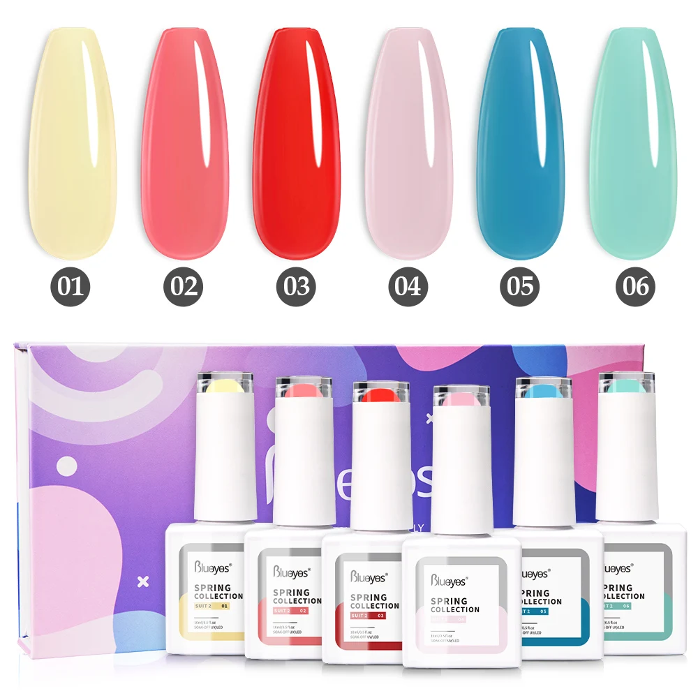 Blueyes Nail Supplies Wholesale OEM Free HEMA Nail Gel Polish Odorless UV Gel Soak Off Vegan LED UV Gel Nail Polish