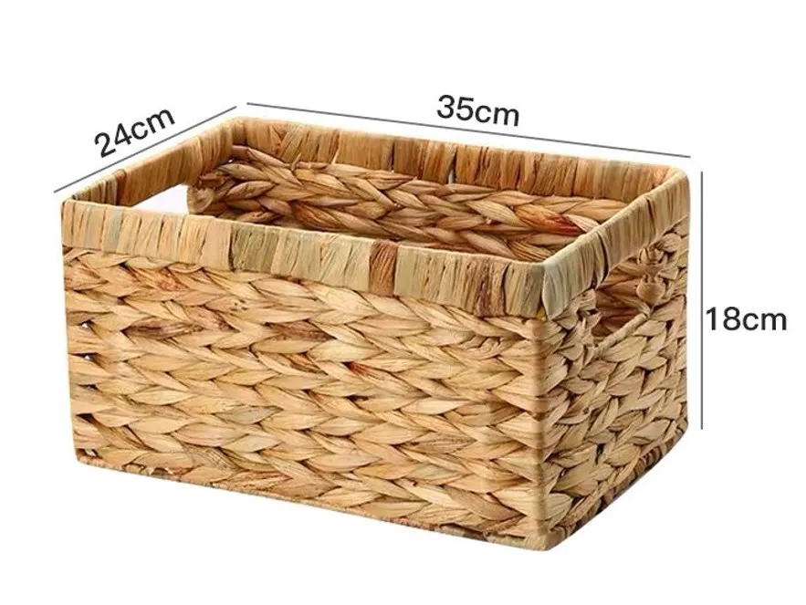 Wholesale Beige Storage Square Round Paper rope braiding Storage Baskets Rectangular Wicker Baskets with Built-in Handle Basket