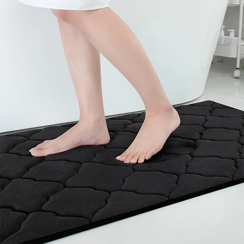Thicken Embossed Non Slip Bathroom Mat Carpets in Bathtub Side Floor Rugs Shower Memory Foam Bath Mat