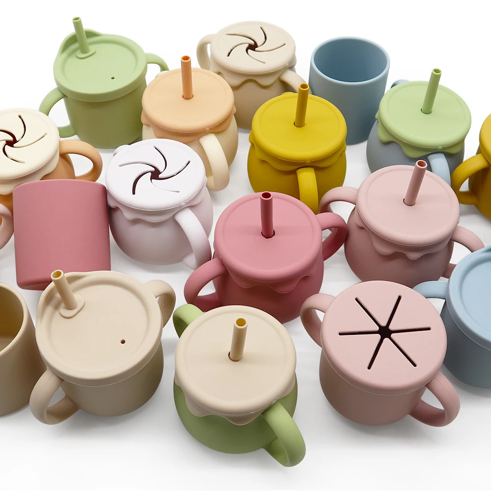 Factory Custom Spill Proof Sublimation Kids Travel Snack Catcher Container Collapsible Baby Silicone Snack Cup