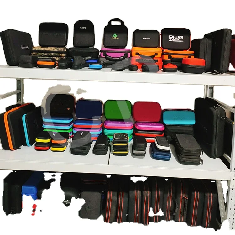 Black surface printing logo accept soft foam inside eva glasses case