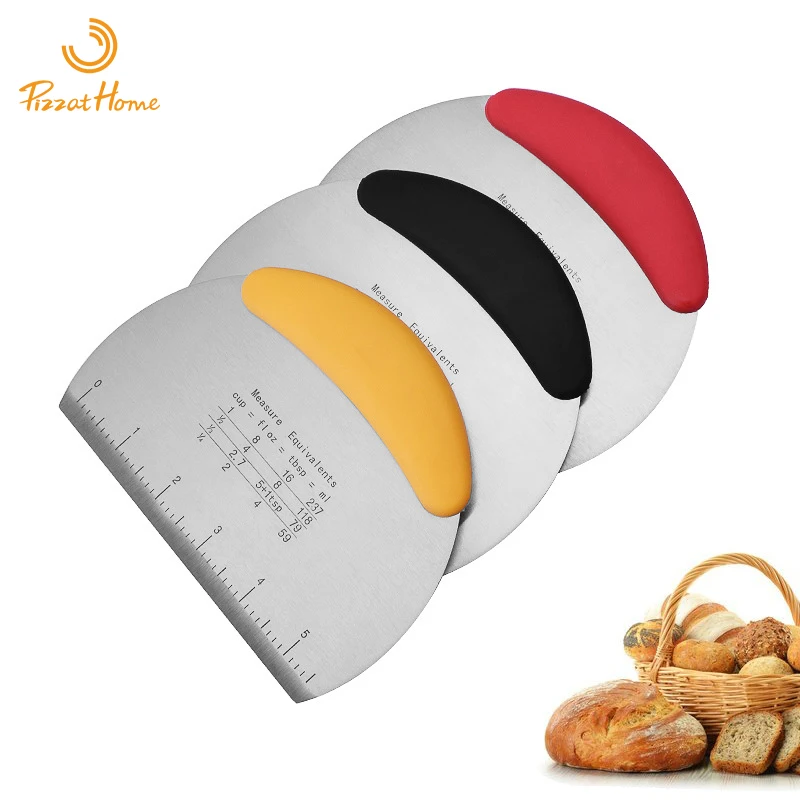 Stainless steel dough cutter Baking dough knife scraper Kitchen dough cutting tool Semi-circular flour knife