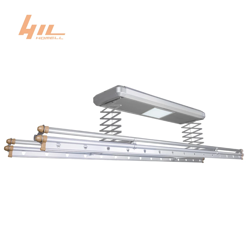 Automatic clothes dryer with remote control automatic ceiling clothes drying rack balcony clothes hangers with LED light