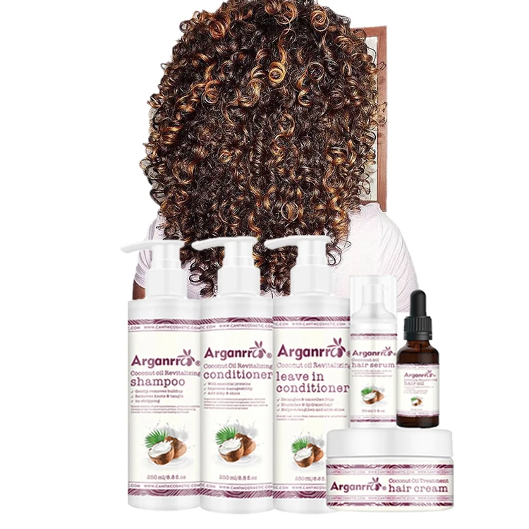 Private label organic smoothing repairing hair protective heat vitamin argan oil coconut oil hair serum