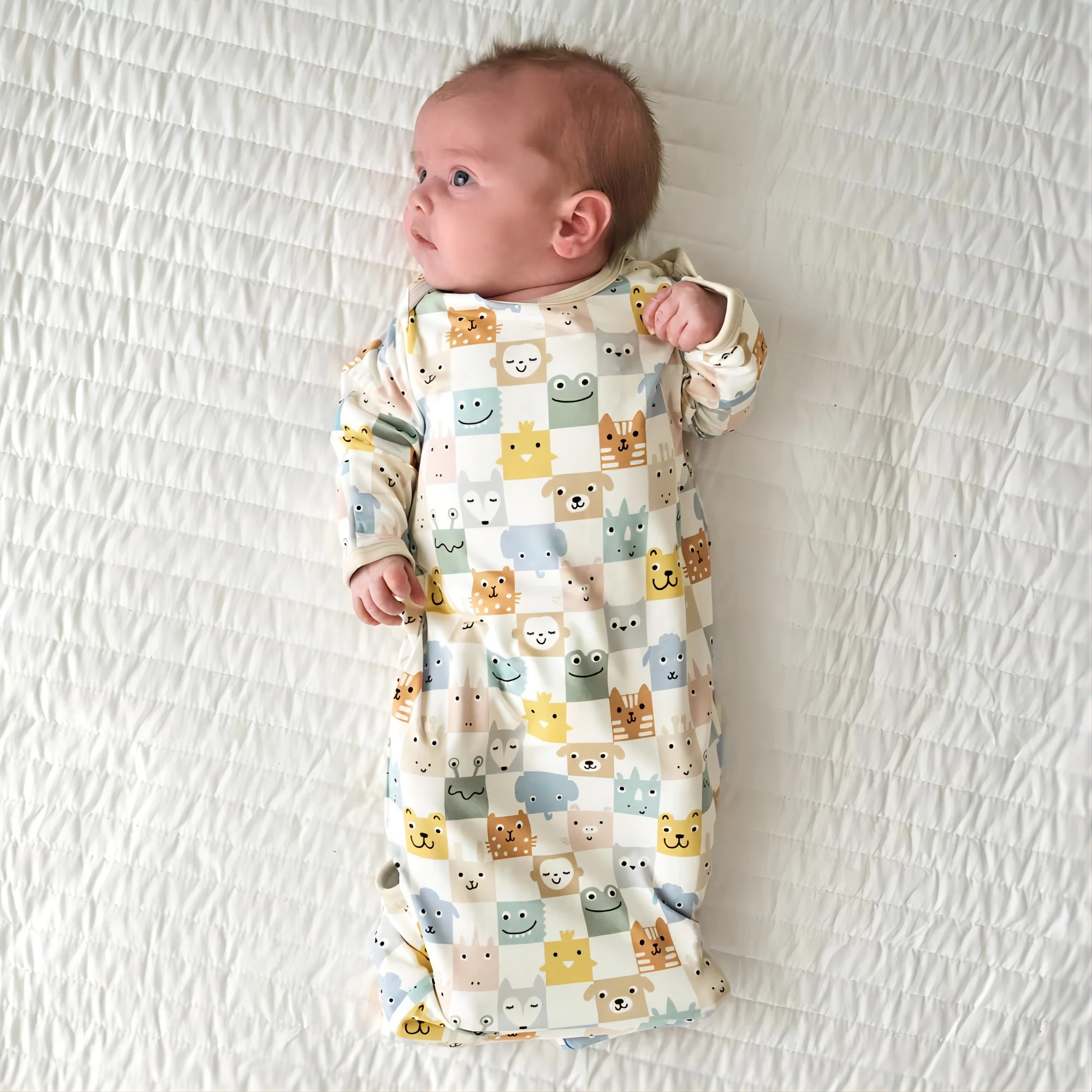 Newborn Swaddle Wrap Infant Clothes Soft 95% Bamboo 5% Spandex Animal Pattern Breathable Fiiendly Skin
