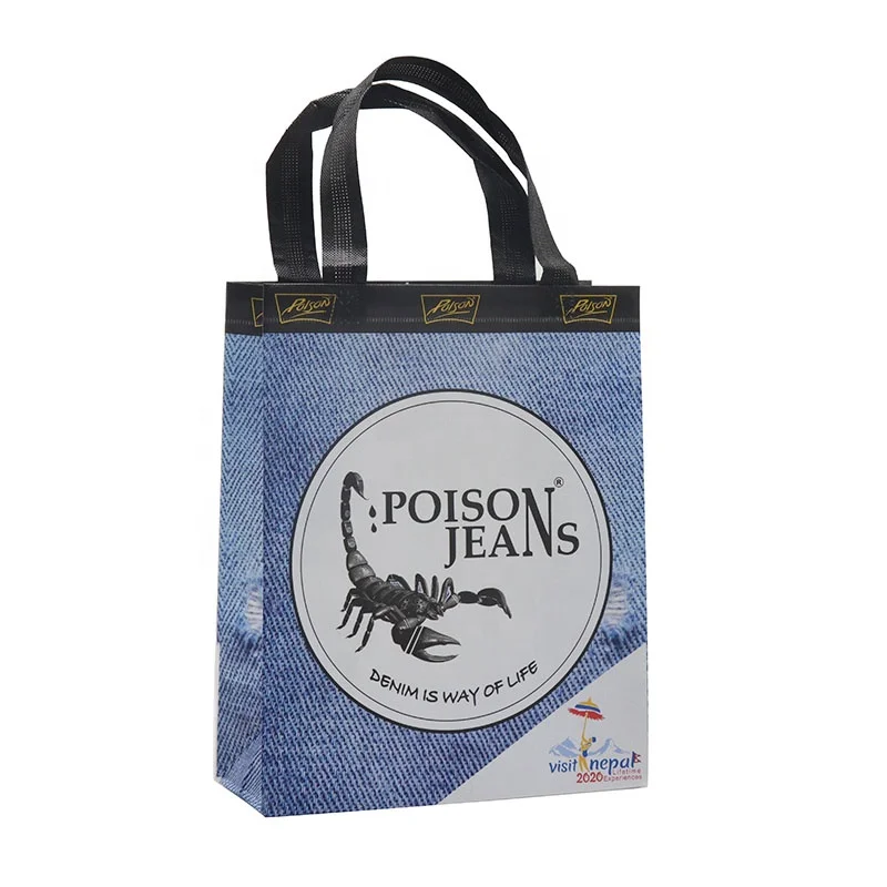 Good quality new style heat sealed laminated non woven gift promotional cheap ultrasonic nonwoven tote handled bag