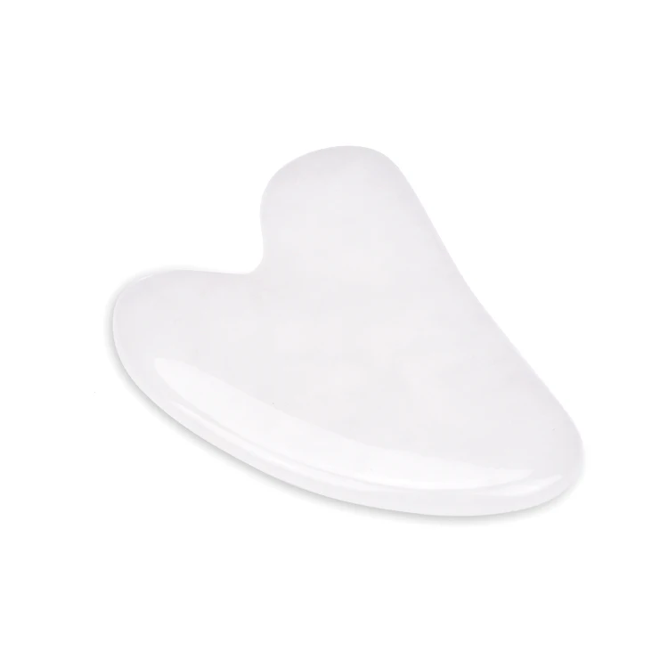 Customize natural high quality crystal gua sha scraping white jade massage tool
