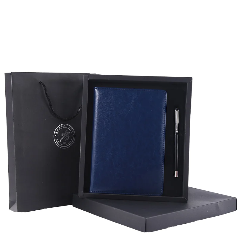 Silverbox Custom Creative A5 Notebook Soft Leather Corporate Workbook & Pen Gifts School Office Notepad Business Gift Boxes