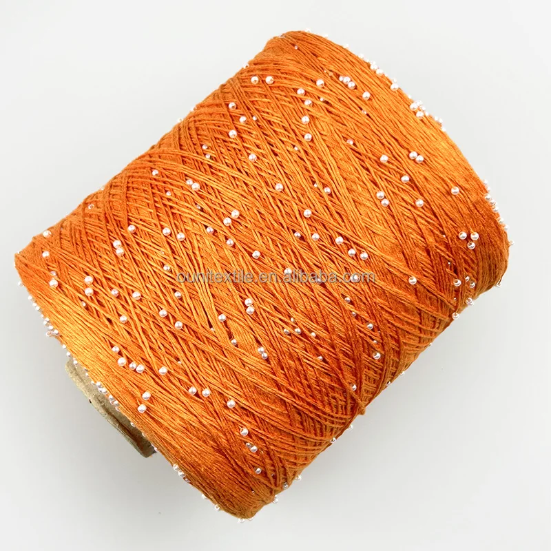 Fancy Sequin For Hand Made Crochet Products  Flower Sequins  natural cotton  Thread   3MM + 6MM glitter yarn fancy yarn