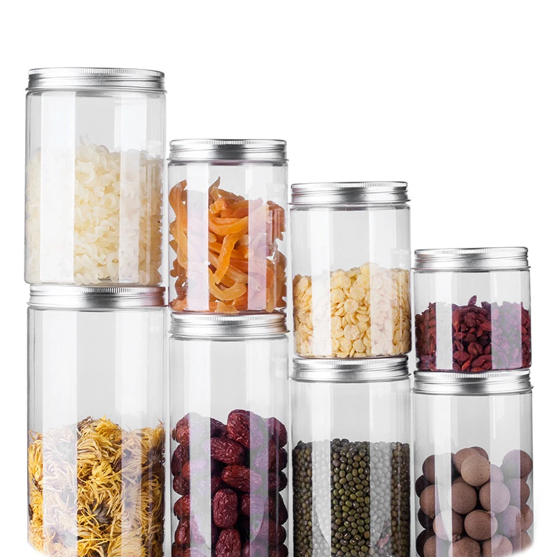 Customized 200 Ml 250 Ml 300 Ml 400 Ml Clear Wide Mouth Cosmetic Containers Plastic Pet Jar with Clear Plastic Lid