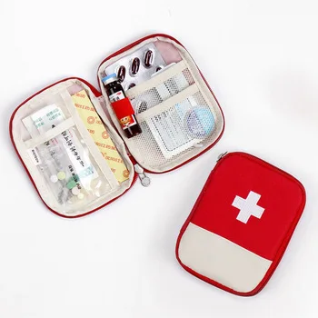 Medical Equipment 600d Polyester First Aid Kit Own Logo Small Custom Medical Emergency Bag With Plastic Hooks For Sport Sale