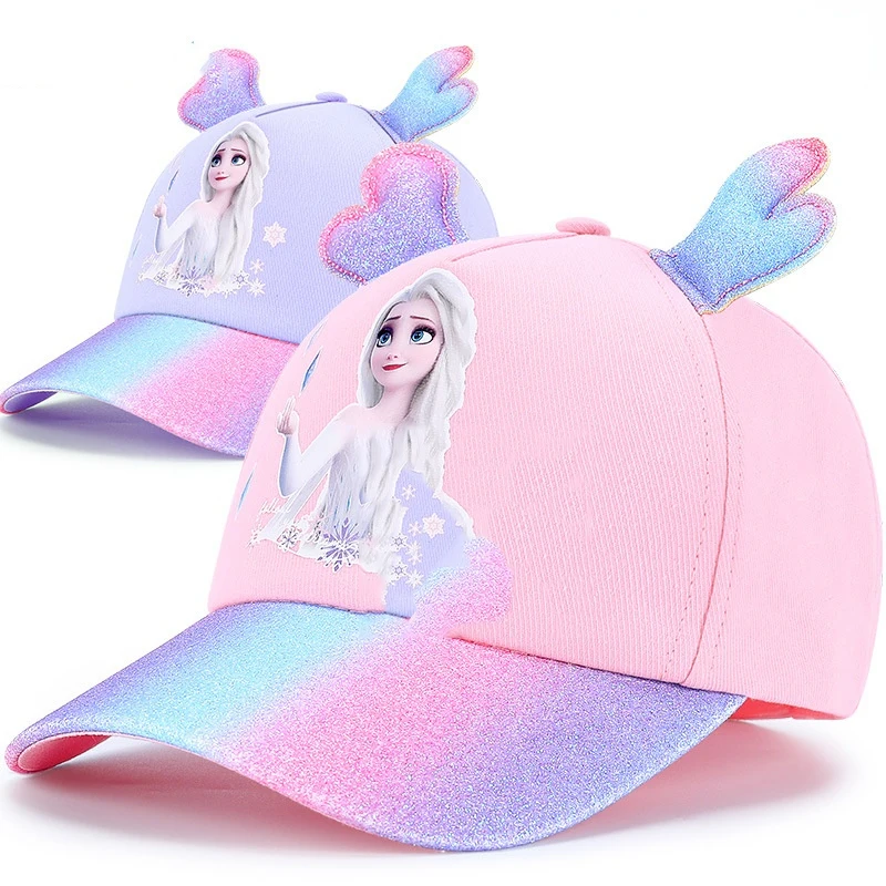 Kids Cap Cartoon Baseball Cap Girls Sequins Cotton Snapback Caps Baby Sun Protection Hat for Girl 3-10Years