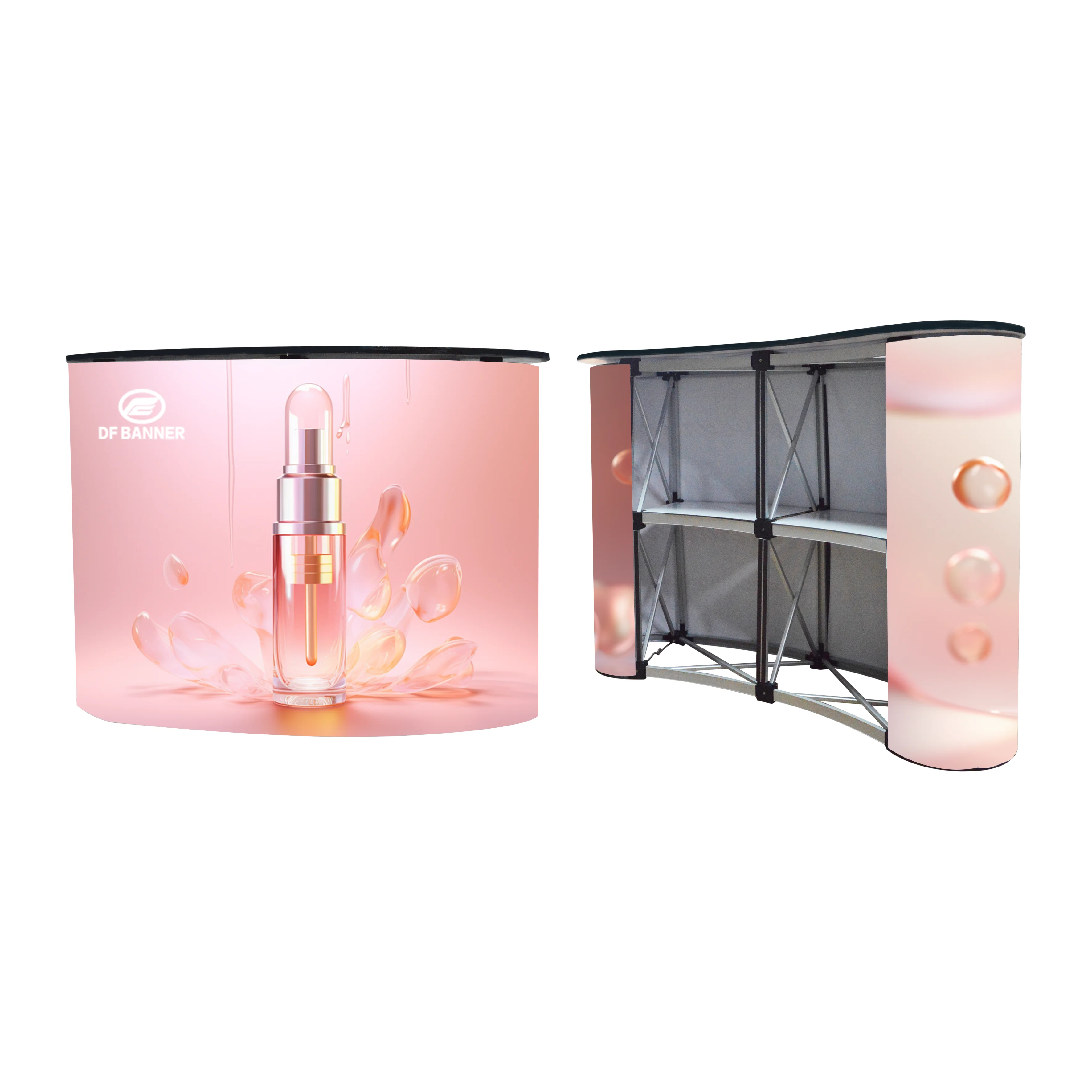 Pop up Display Counter Stand Easy-to-Assemble Promotion Table for Exhibition Booth Reception for Trade Shows and Storefronts