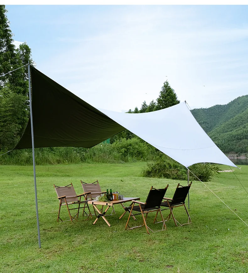Outdoor Tent Awning Shade Picnic Travel Hiking Rainproof Waterproof Canvas Camping Canopy