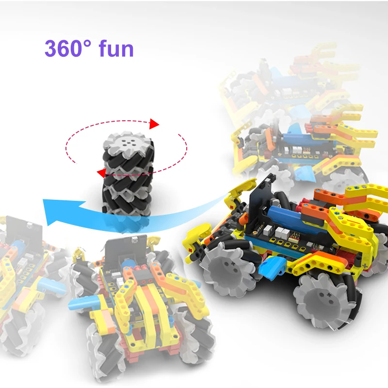 
Yahboom Omni:bit programmable toys robots With Four Mecanum Wheel Drive compatible with BBC Micro:bit V2 