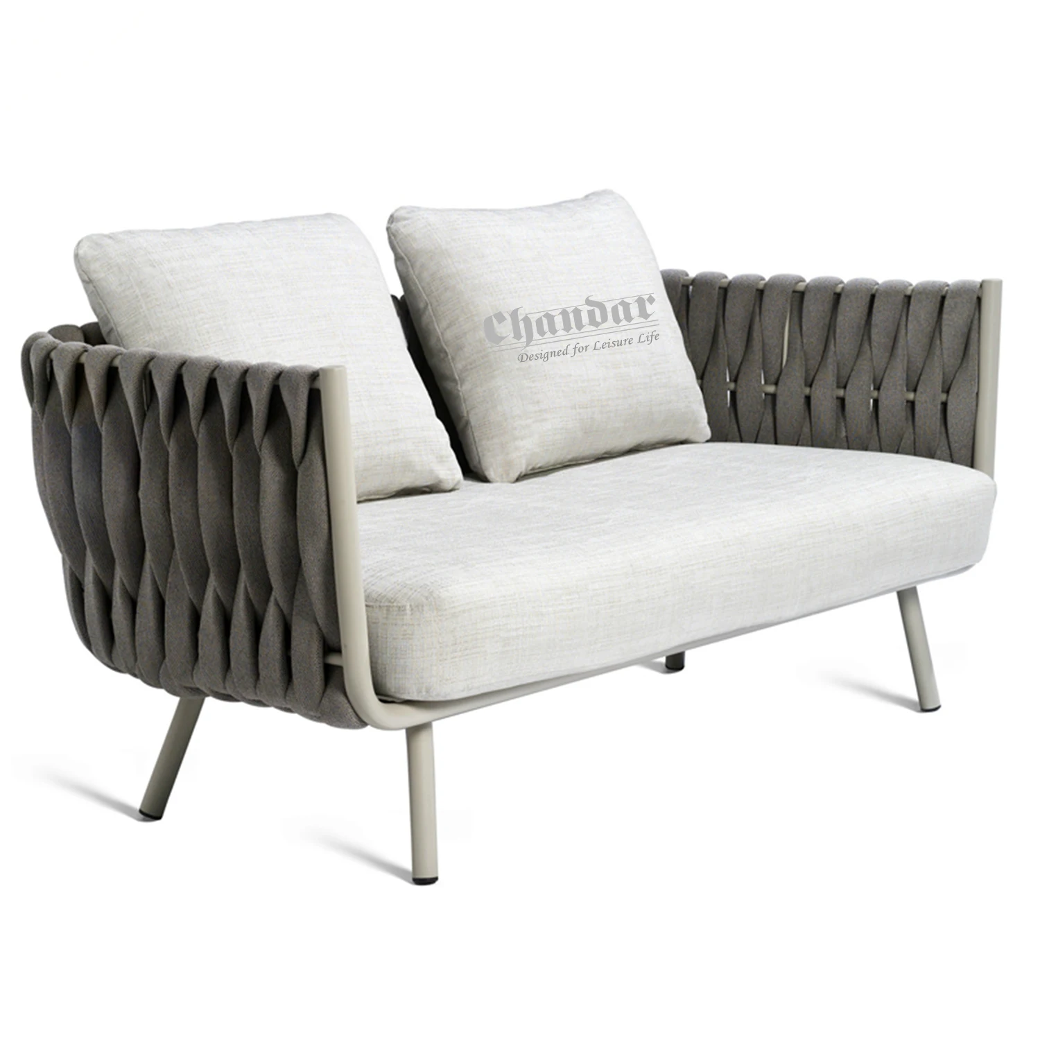 High Quality Garden Sofa Set All Hand-made  Outdoor Rope Furniture Three Seater Lounger sofa