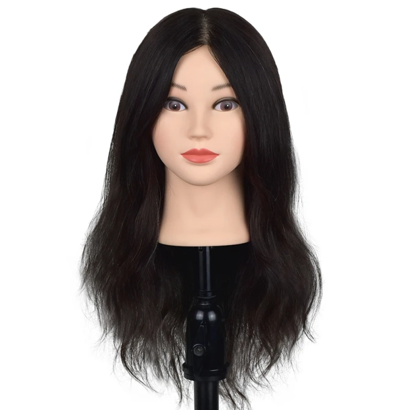 100% Real Hair Mannequin Training Head With Human Hair Doll HeadPractice Head Hairdresser