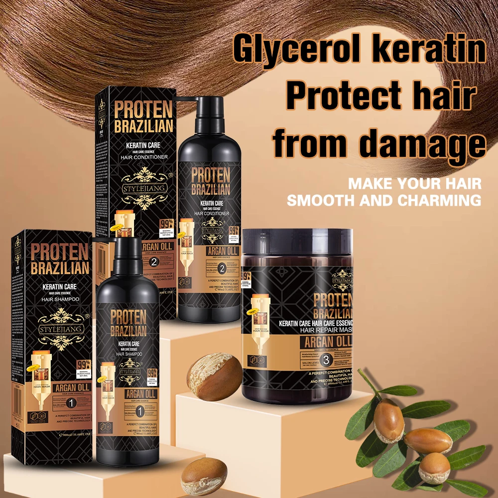 Factory Price Protein Brazilian Keratin Repairing Nourishing Hair Care Set Private Label Protein for women and man