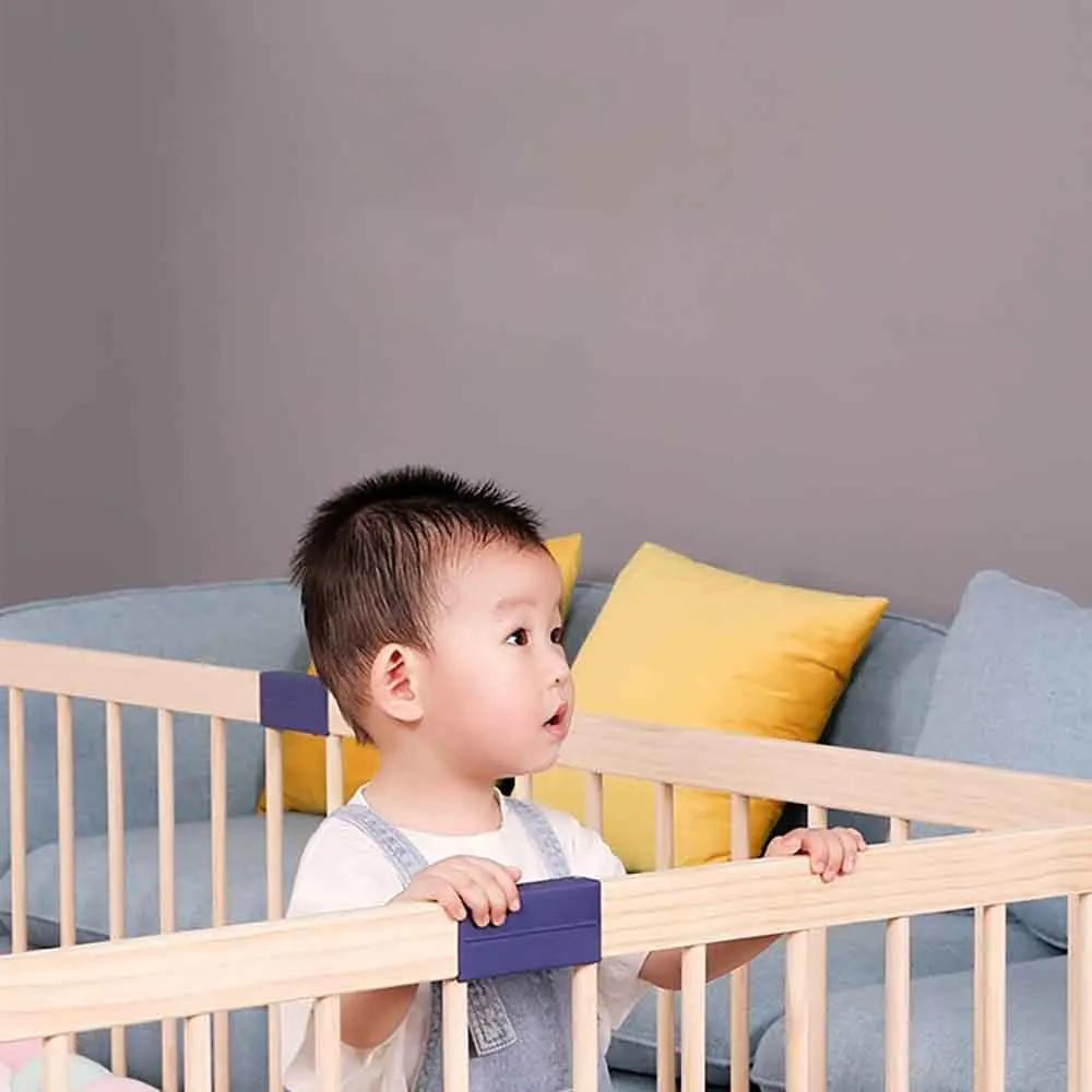 Manufacturer Indoor Foldable Wood Play Fence Wood Play Pen Playpen for Baby Toddler