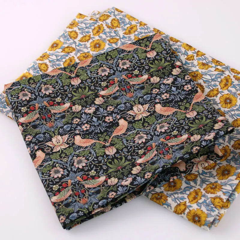 Strawberry Thief Digital Print Custom Cotton Fabric Printed Liberty london fabric