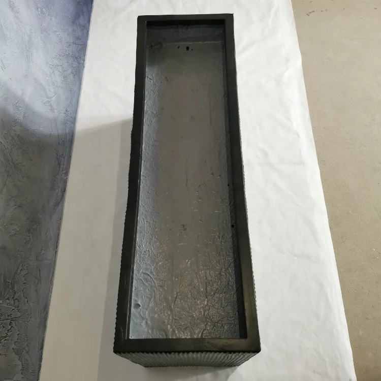 Factory direct sale light weight outdoor grey sandstone scratch cuboid fiberglass clay pot garden planter