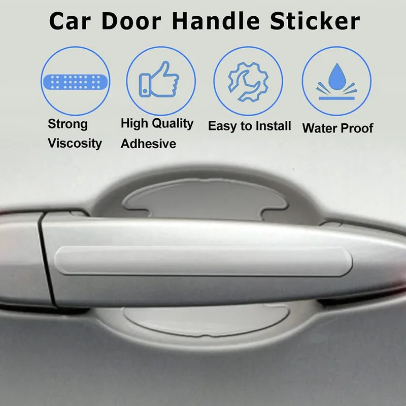 10 PCS Car Door Handle Scratch Protector Universal Waterproof Anti-Scratch Car Door Rear View Mirror Protector Accessories