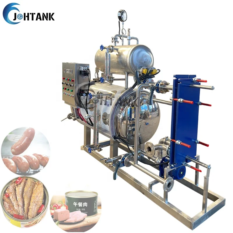 Steam and air  retort for pouches trays sterilization cascade retort