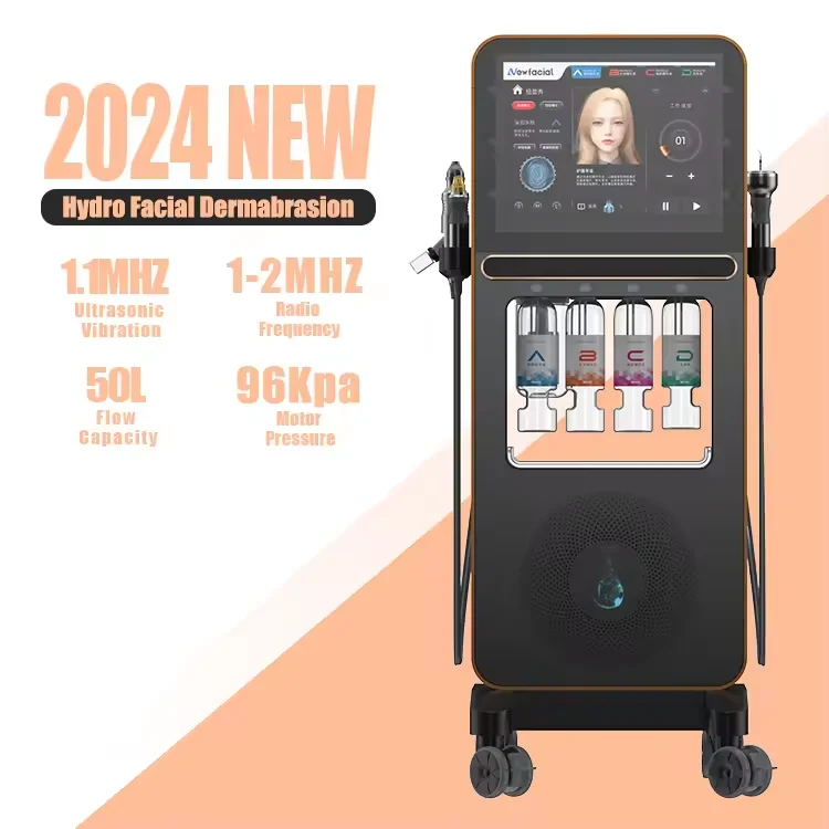 Luxury Hydra Machine High Pressure oxygen Spray New Updated Bubble Suction Handle Face Deep Cleaning Tighten