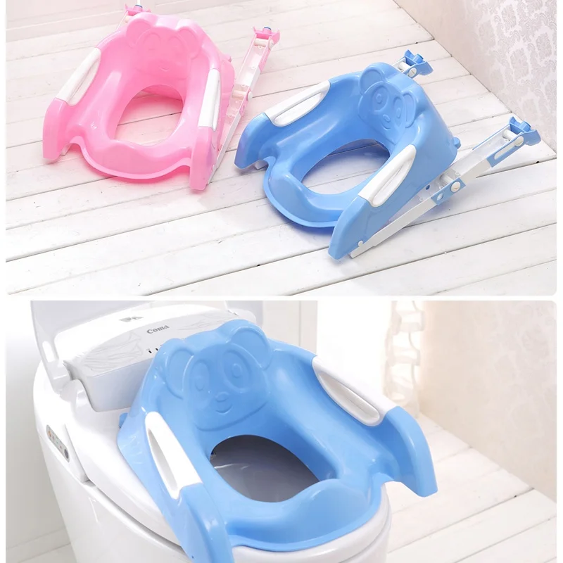 Adjustable Height Feet Step and Baby Potty Seat Ladder Kids Folding Potties Children Toilet Training stand step