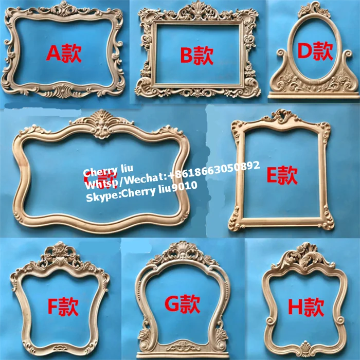 CNC Carved Custom Wood Carving Furniture Mirror Frames