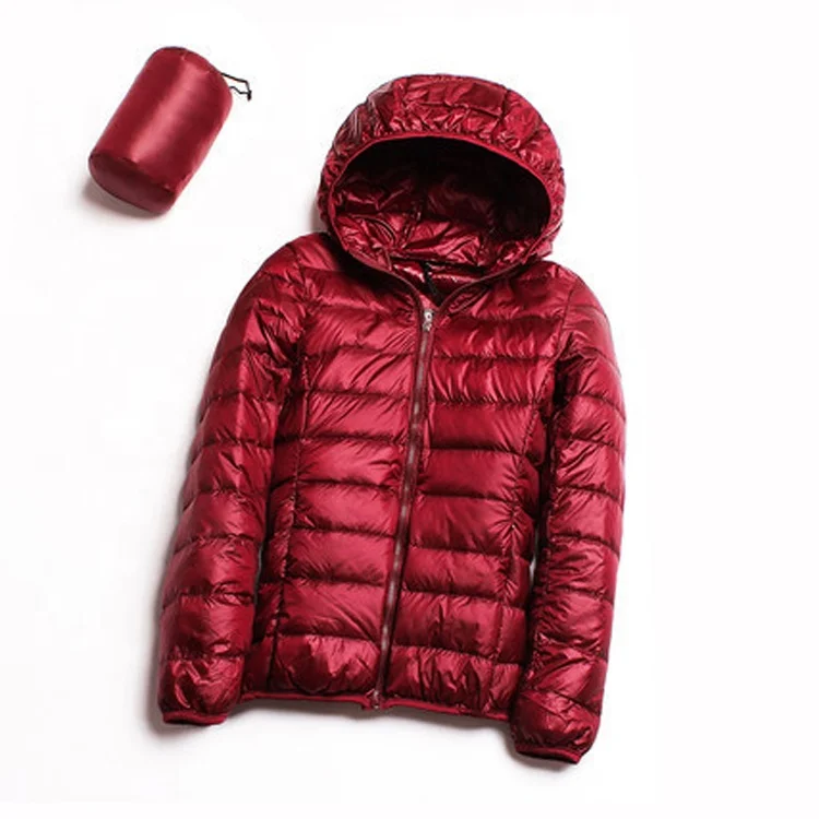 Portable Coat women winter down feather jacket women Light Jacket with hood down coat