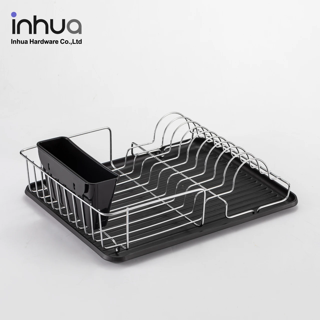 
Simple single layer dish rack iron wire dish drying rack kitchen storage drain rack for kitchen black color 