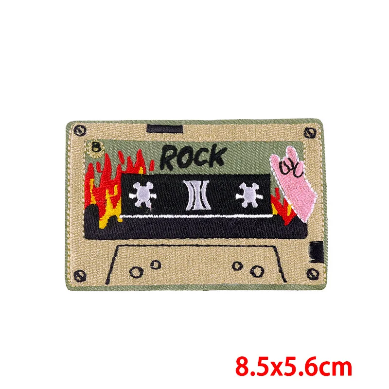 ZSY Cartoon Iron On Embroidery Patch For Clothing Applique DIY Music Rock Tape Patches Custom Logo Fusible Patch