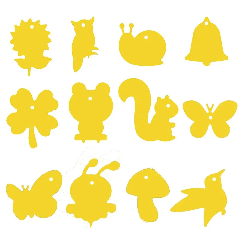 Hot Selling 12-Pack Yellow Plastic Fruit Fly Sticky Traps Indoor Outdoor Waterproof with Strong Glue Insect Control for Ants