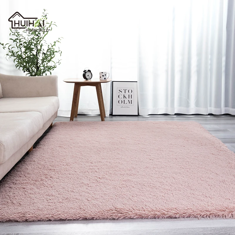 Modern PV Soft Custom Carpet Faux Fur Area Rugs Living Room Anti Slip High Density Foam Sponge Backing Wall to Wall Carpet Adult